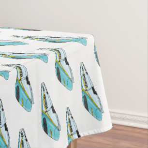 High speed bullet train cartoon illustration tablecloth