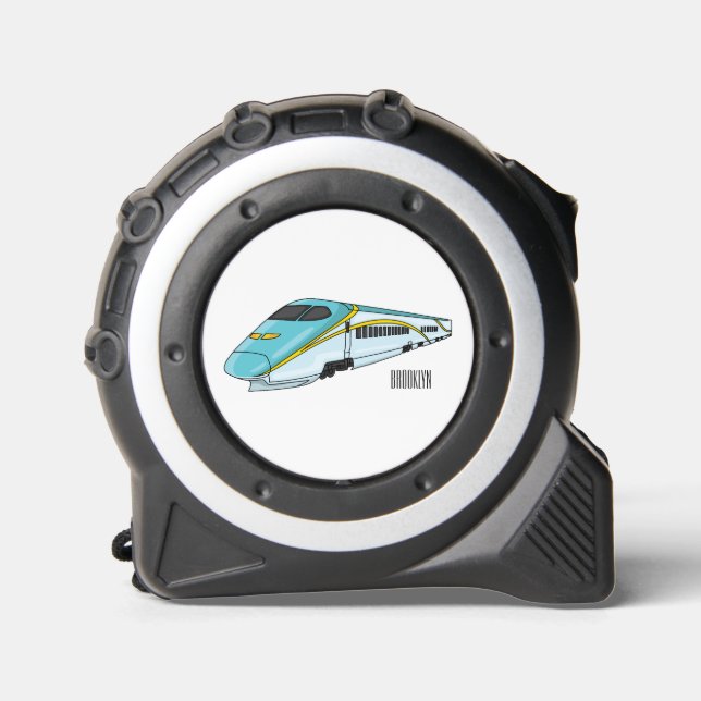 High speed bullet train cartoon illustration tape measure (Front)