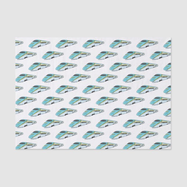 High speed bullet train cartoon illustration  tissue paper (Front)