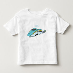 High speed bullet train cartoon illustration toddler t-shirt