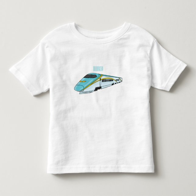 High speed bullet train cartoon illustration  toddler t-shirt (Front)