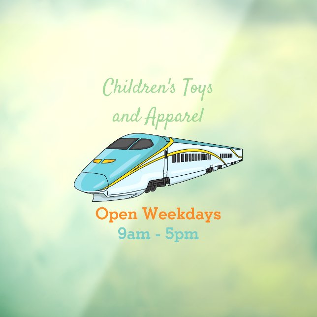 High speed bullet train cartoon illustration window cling (Sheet 3)