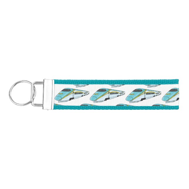High speed bullet train cartoon illustration  wrist keychain (Keys on Left)