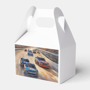 High-Speed Colorful Twilight Racing Scene Favor Boxes
