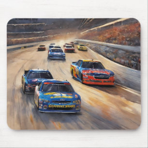 High-Speed Colorful Twilight Racing Scene Mouse Pad