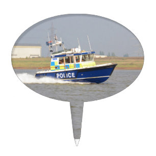 High Speed Police Boat Cake Topper
