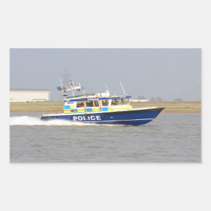 High Speed Police Boat Rectangular Sticker