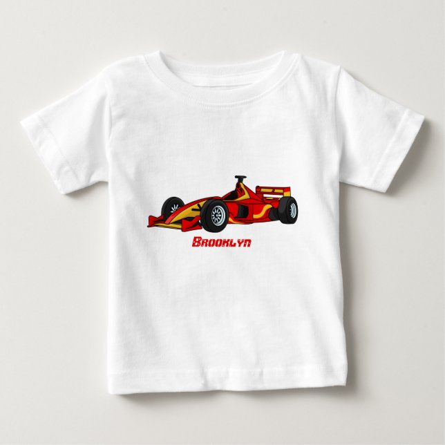 High speed racing cars cartoon illustration baby T-Shirt (Front)