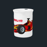 High speed racing cars cartoon illustration  beverage pitcher<br><div class="desc">Join the race team with these high speed racers. Drawn in fun cartoon style.</div>