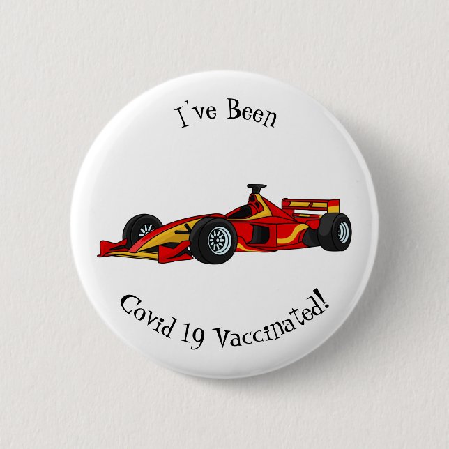 High speed racing cars cartoon illustration button (Front)