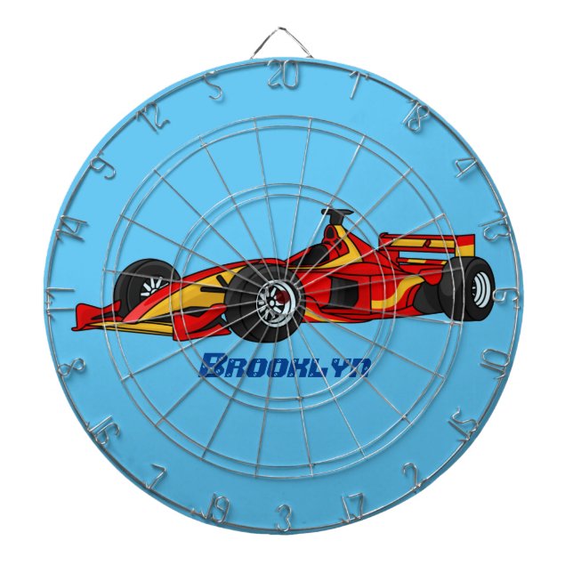 High speed racing cars cartoon illustration dart board (Front)