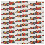 High speed racing cars cartoon illustration fabric
