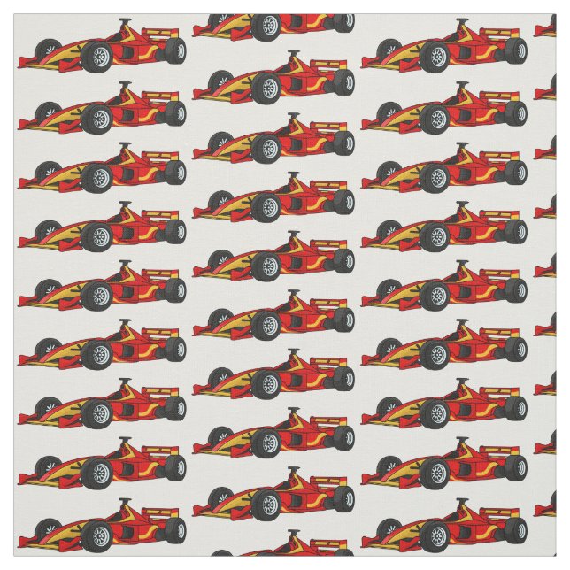 High speed racing cars cartoon illustration fabric (Swatch)