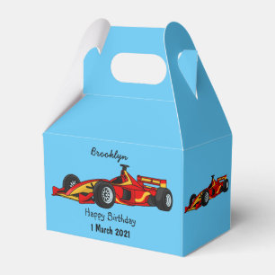 High speed racing cars cartoon illustration favor boxes
