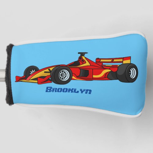 High speed racing cars cartoon illustration golf head cover