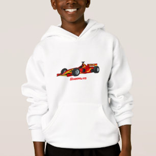 High speed racing cars cartoon illustration hoodie