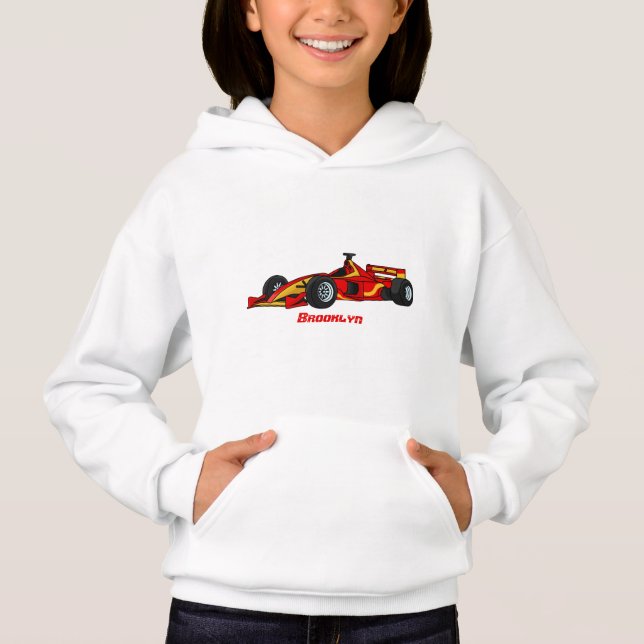 High speed racing cars cartoon illustration  hoodie (Front)