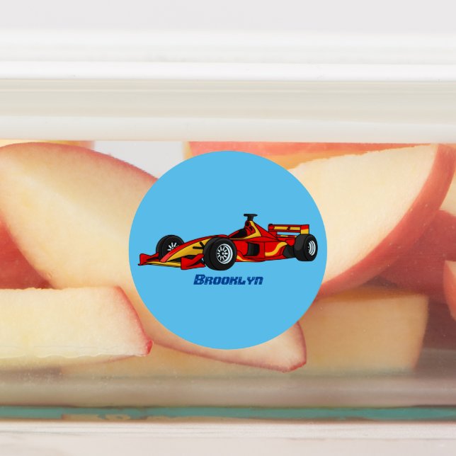 High speed racing cars cartoon illustration labels (Affixed)