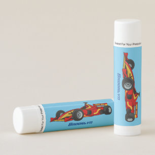 High speed racing cars cartoon illustration lip balm