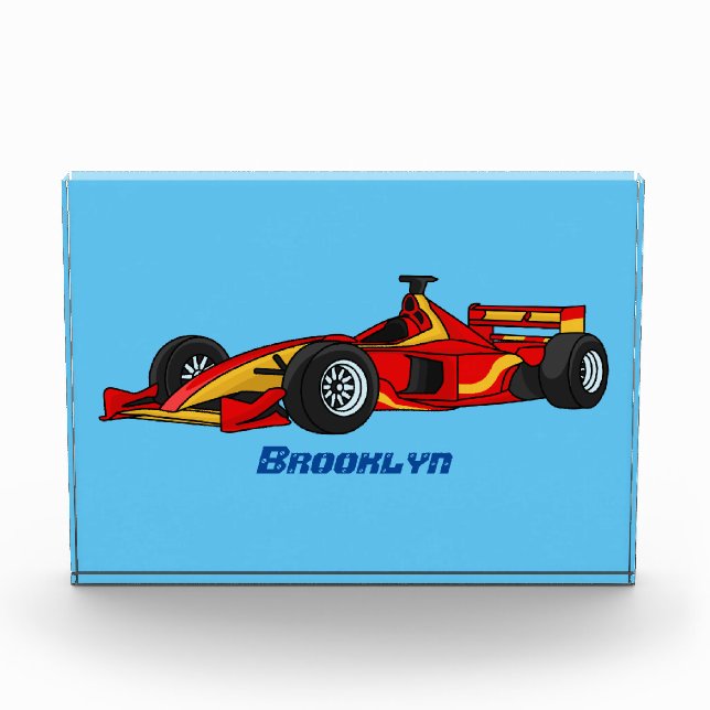 High speed racing cars cartoon illustration photo block (Front)