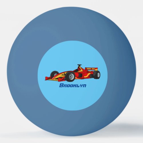 High speed racing cars cartoon illustration ping pong ball