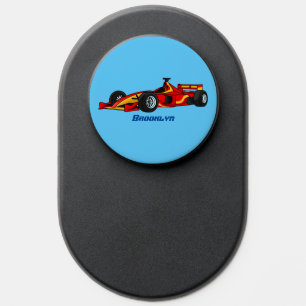 High speed racing cars cartoon illustration PopSocket