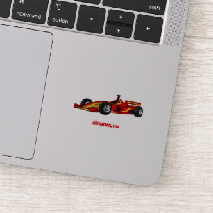 High speed racing cars cartoon illustration sticker