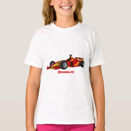 High speed racing cars cartoon illustration T_Shirt