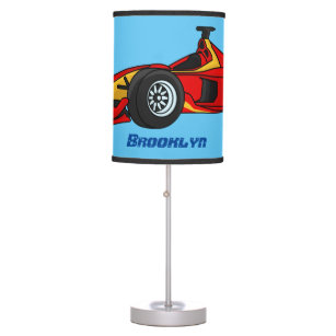 High speed racing cars cartoon illustration table lamp