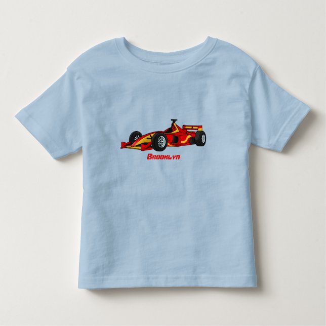High speed racing cars cartoon illustration toddler t-shirt (Front)