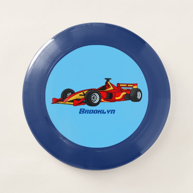 High speed racing cars cartoon illustration Wham-O frisbee (Front)