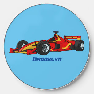 High speed racing cars cartoon illustration wireless charger 