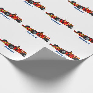 High speed racing cars cartoon illustration wrapping paper