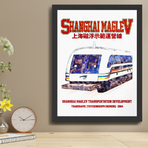 High-Speed Shanghai Maglev SMT Transrapid Train Framed Art