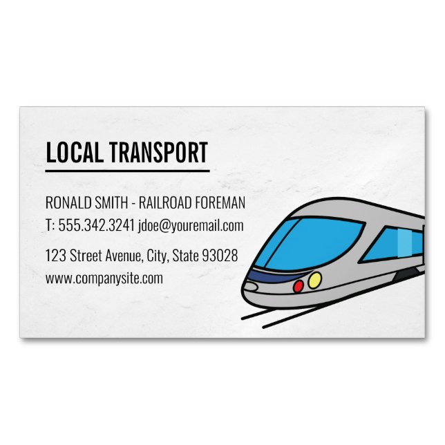 High Speed Train Business Card Magnet (Front)