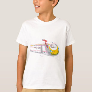 high speed train cartoon & guinea pig giraffe T-Shirt