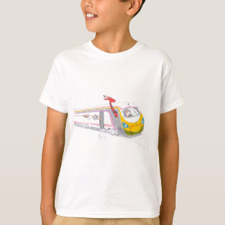 high speed train cartoon & guinea pig giraffe T-Shirt