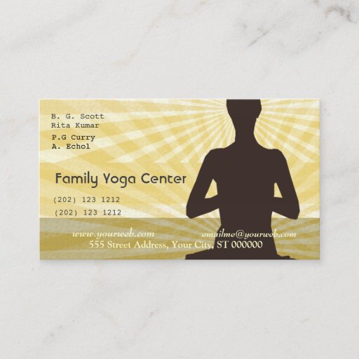 Customizable Yoga Spiritual Meditation Salutations Business Card Templates
