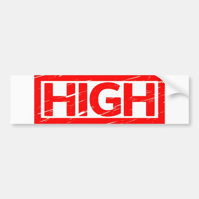 High Stamp Bumper Sticker (Front)