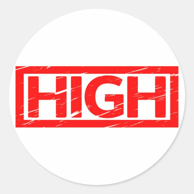 High Stamp Classic Round Sticker (Front)
