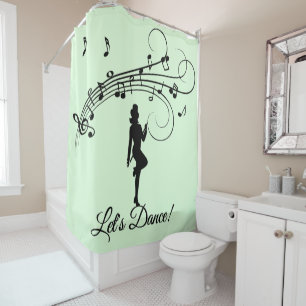 High Step Dance Custom Text Green Shower Curtain