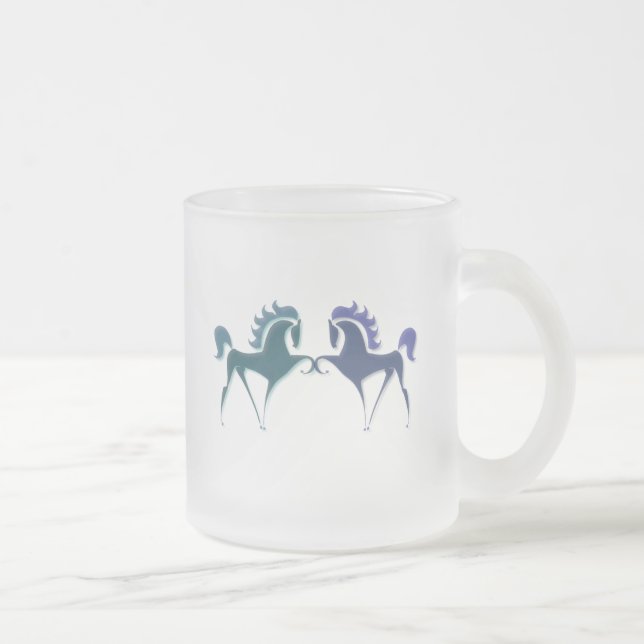 High Stepping Horse Logo Glass Coffee Cup (Right)