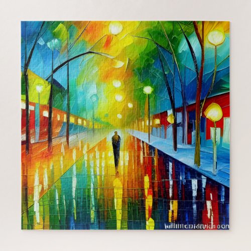 High Street After Heavy Rain Jigsaw Puzzle