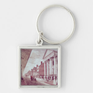 High street with the first Presbyterian Church Keychain