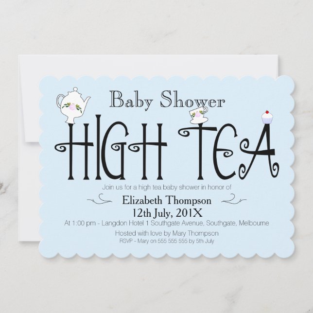 High Tea baby Shower Invitation (Front)