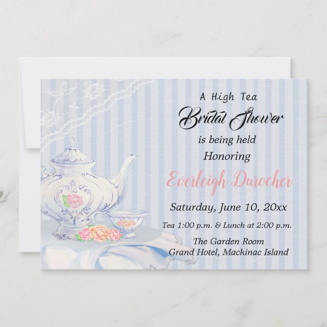 High Tea  Bridal Shower Invitation (Front)