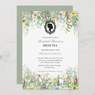 high tea garden party,beautiful soft pastel invitation