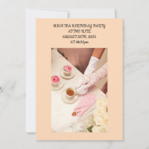 High tea girl birthday invitation 