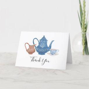 High Tea Party Bridal Shower Letterpress Thank You Card