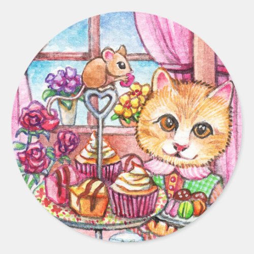 High Tea Party Classic Round Sticker